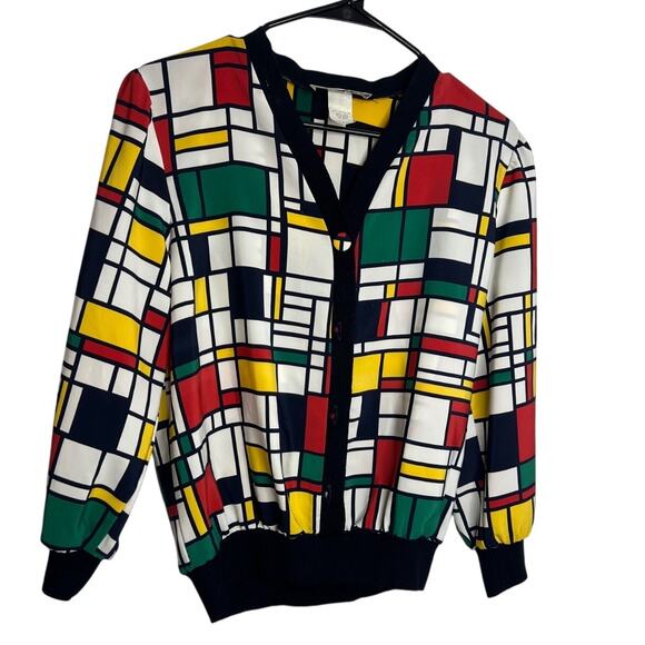 VTG ANASTASIA COLORBLOCK Button-Up Blouse/Shirt/Top Size 6 - Picture 1 of 7